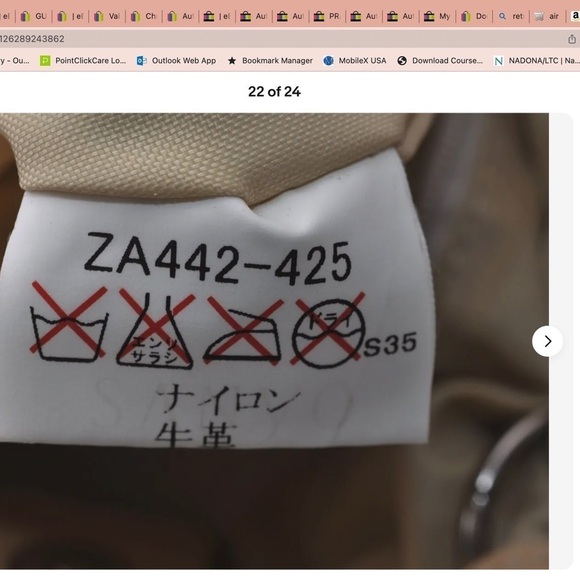 Authentic Burberry Blue Label Tote Handbag Nylon Pink - Picture 8 of 8